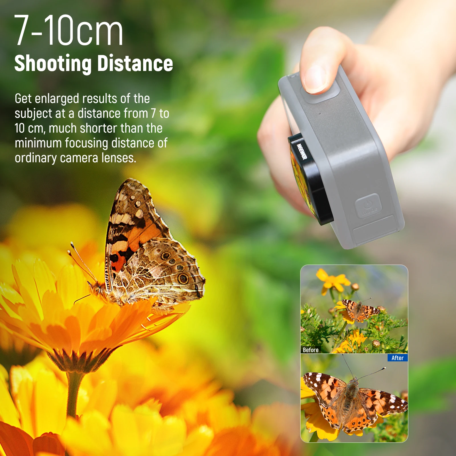 15X Macro Lens For GoPro Hero 12 11 10 9 8 7 6 Action Camera Close Up Filter Anti Reflective Multicoated HD Optical Glass camera lens