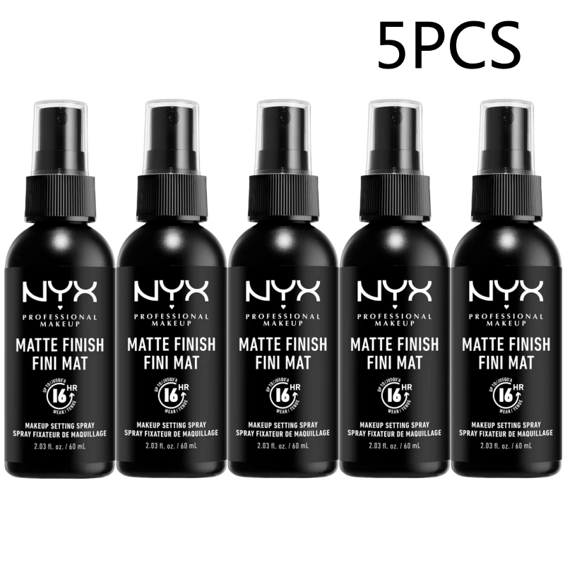 

5PCS Set Makeup Setting Spray 60ml NYX Film Fast-Forming Moisturizing Matte Non-Sticky Spray Oil Control Anti-Sweat Anti-Smudge