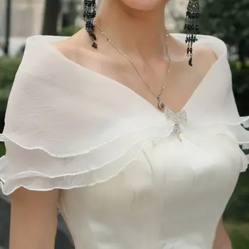Scialle da sposa con spalline rimovibili Abito da cerimonia nuziale Scialle che copre il braccio Elegante guze da sposa