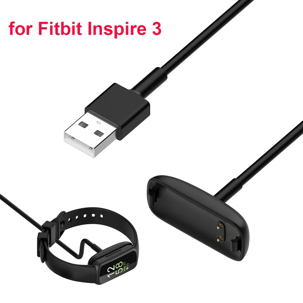1m USB Charger Cable for Fitbit Inspire 3 Smartwatch