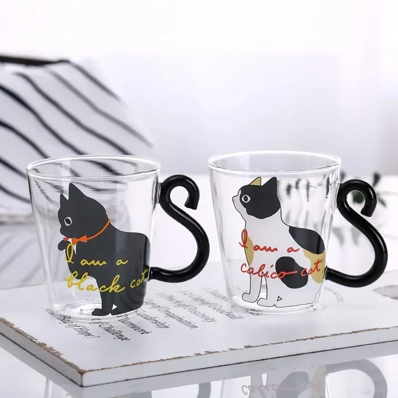 Borosilicate Glass Cat Cup Heat Resistant Coffee Mug