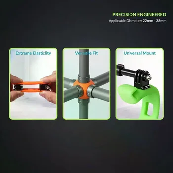 Supporto regolabile in silicone per action camera, mini staffa flessibile per accessori action camera (1 pezzo)