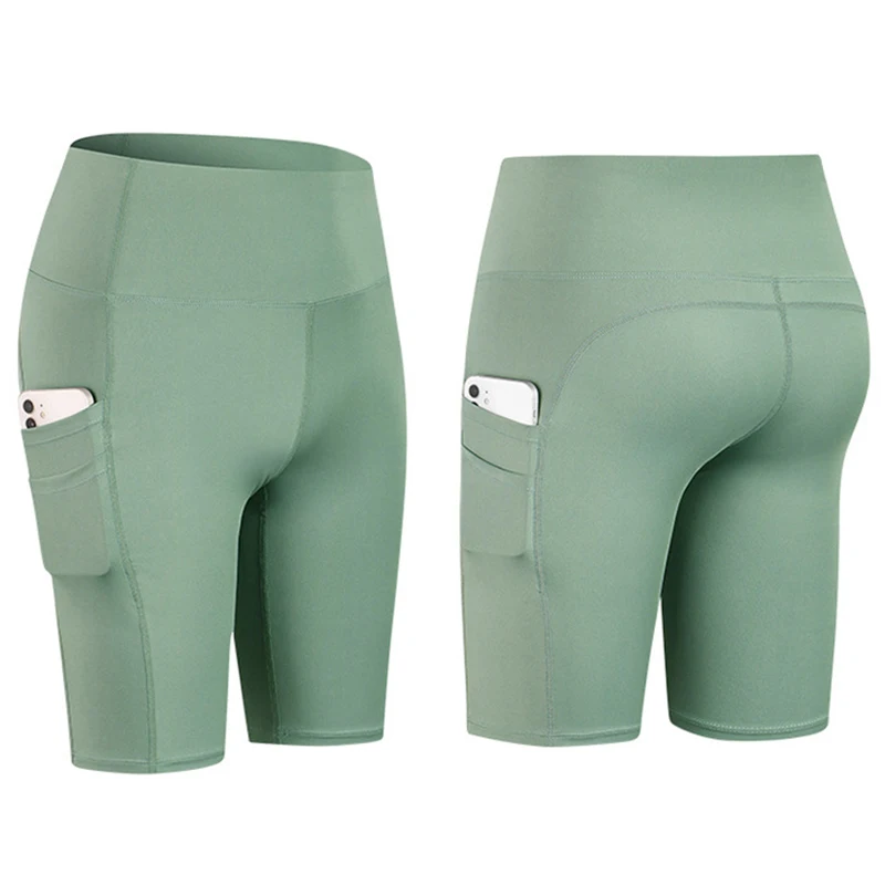 Customize Women Sports Short Pants Gym Fitness Tights Quick Dry Female Leggings Compression Yoga Shorts with Side Pockets