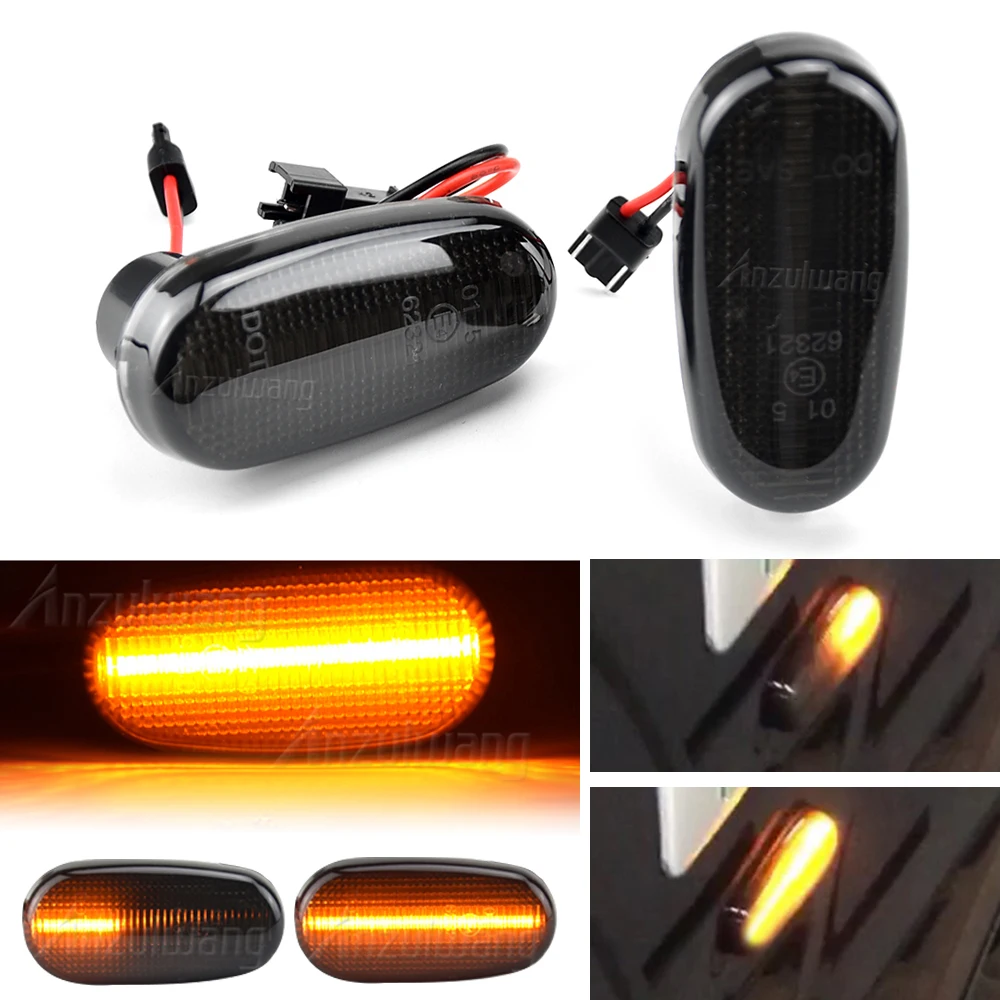 

For Alfa Romeo Mito 955 147 GT 937 Fiat Bravo 2 Dynamic LED Side Marker Lights Arrow Turn Signal Flashing Blinker Lamp 2Pcs