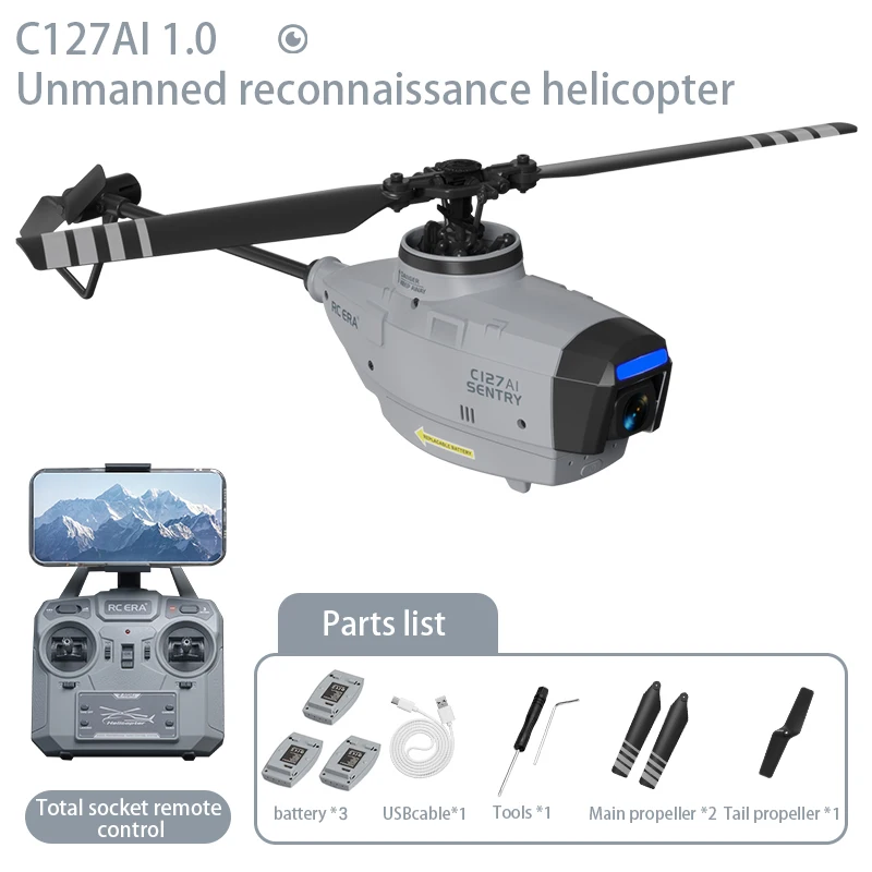 tilstødende Slikke Blive kold Rc Helicopter C127 Sentry Spy Drone 2.4ghz 720p Wide Angle Camera 6 Axis  Gyro Wifi 6g With Single Paddle Without Ailerons - Rc Helicopters -  AliExpress