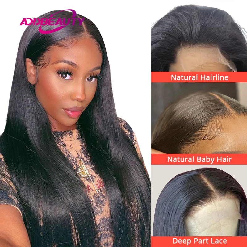 Ali Queen Lace Closure Human Hair Wigs for Black Women 5x5 HD Lace Wig High Density Virgin Human Hair Wig Natural Color Hairline