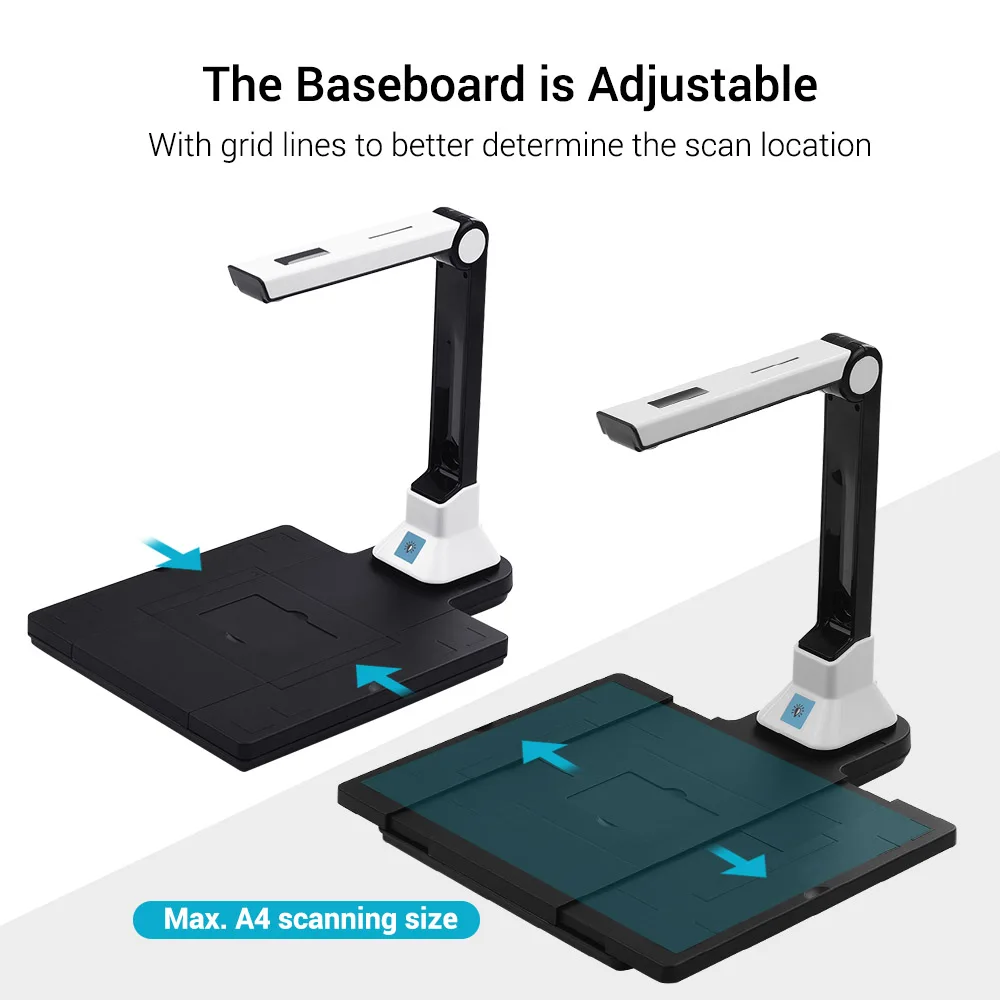 BK50 Portable 10 Mega-pixel High Definition Scanner Capture Size A4 Document Camera for Card Passport File Documents Recognition