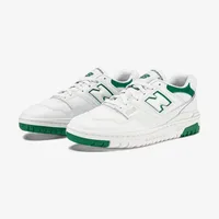 New Balance NB 550 : Chaussures de skate rétro élégantes, confortables et basses pour hommes et femmes en blanc et vert BB550SWB 2