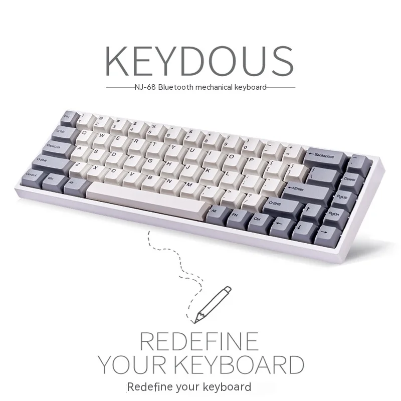 

New Keydous Nj68 68-key Hot-swappable Bluetooth Dual-mode Keyboard Mac Ipad Universal Keyboard Programmable Mechanical Keyboard