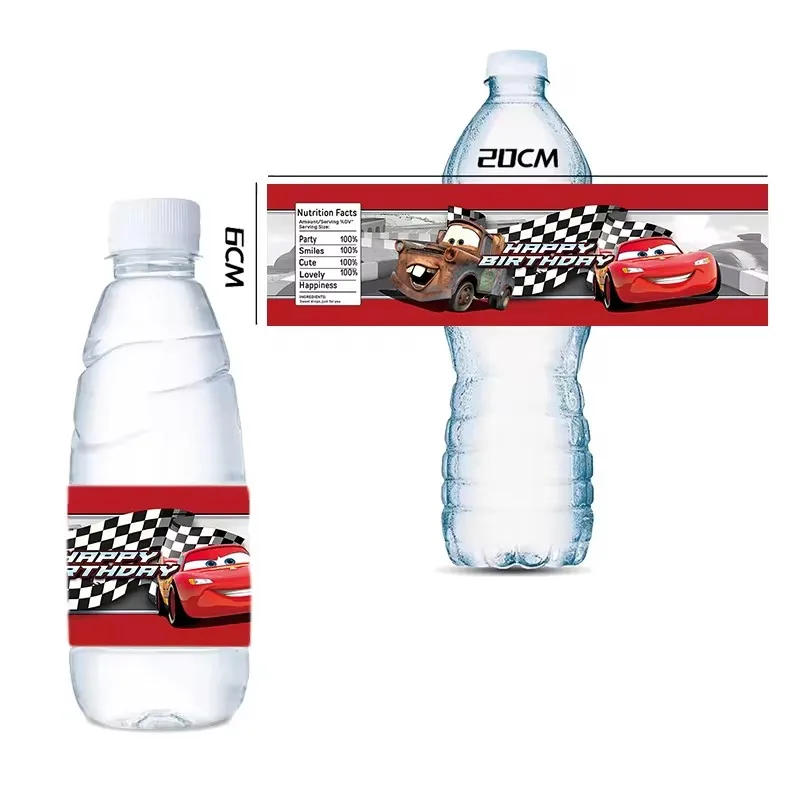 Disney Cars Stickers Kit Water Bottle Labels Sticker Party Supplies Lightning McQueen Boys Girls Baby Shower Birthday Decoration