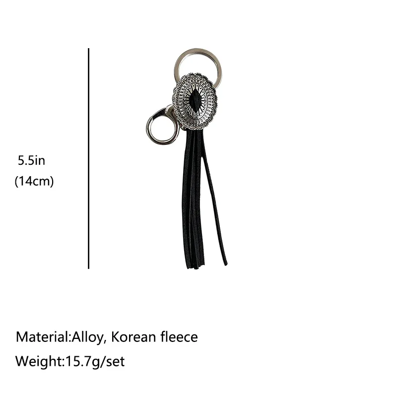 【AAKE】NOTCH TASSEL BLACK KEYRING AAKE】NOTCH TASSEL BLACK KEYRING Leather Tassel Keychain