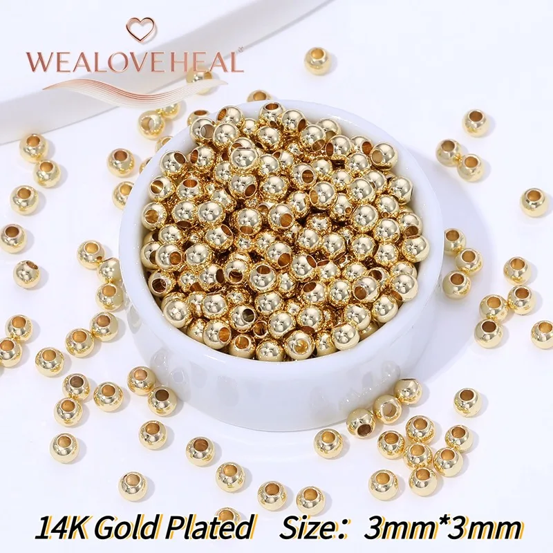 2-6mm 14k vergoldete glatte runde Kugelperlen aus Goldmetall, Trennperlen, lose Abstandshalterperlen für DIY-Schmuckherstellung. – Detail 23