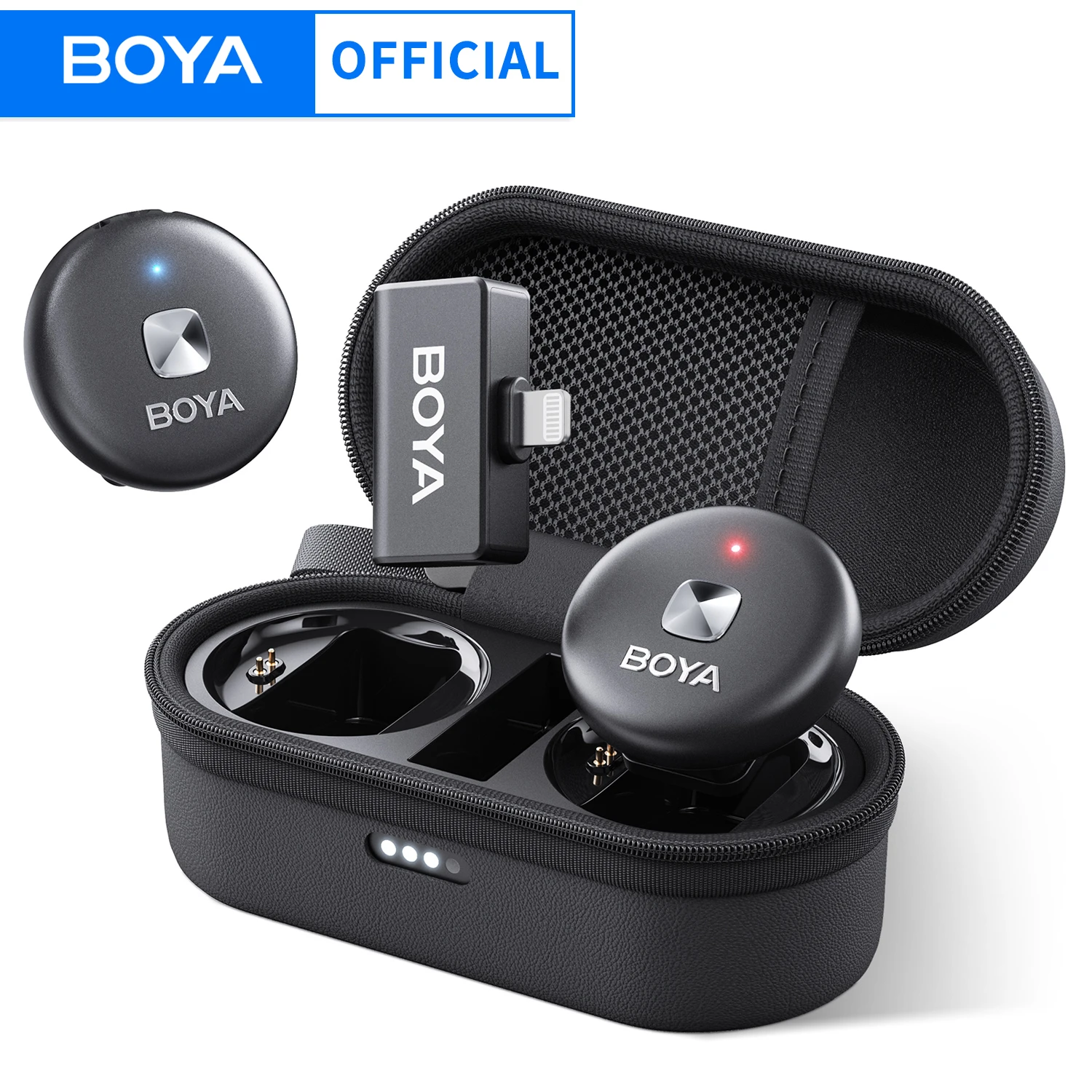 BOYA Omic D/U 무선 라발리에 라펠 마이크, 아이폰, 아이패드, 안드로이드, C타입 스마트폰, 유튜브 라이브 게임 녹화 인터뷰용