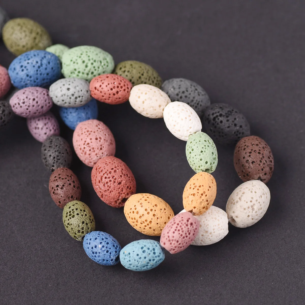 27mm Flower Shape Purple Lava Rock Beads Strand - 15 Inch Natural Stone Jewelry Making Supplies