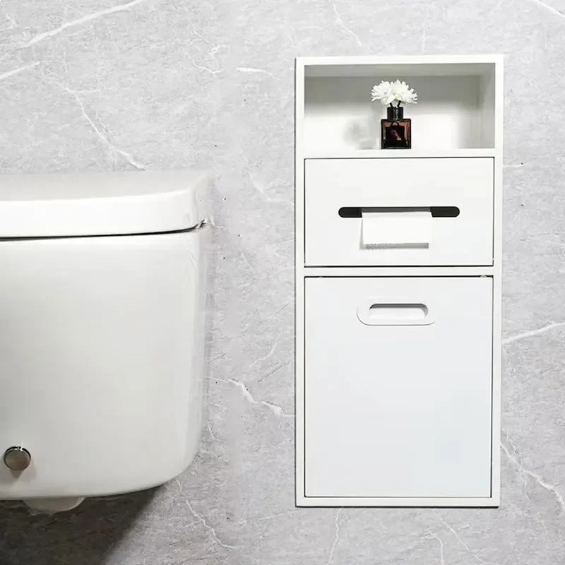 Stainless steel niche embedded toilet trash can bathroom embedded metal niche finished product