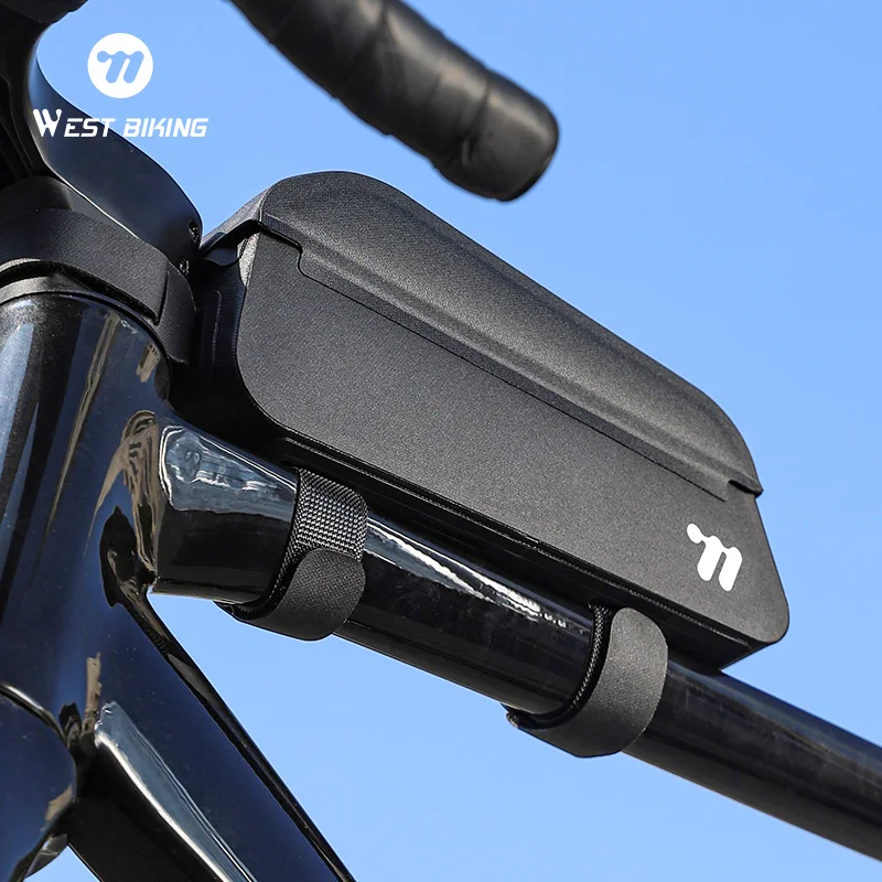 Bike Bag Bicycle Bag Bike Accessory Bike Storage Box WEST BIKING Bike Bag Hook Pouch Magnetic Upper Front Tube Storage Bag Waterproof MTB Bike Riding Frame Cycling Accessories