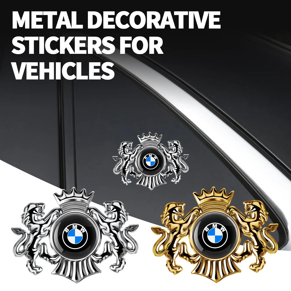 1Pc 3D Metal Lion Badge Car Body Trunk Stickers Per Bmw M Performance M1 M2 M3 M4 M5 M6 M7 M8 X1 X3 X5 E39 E46 Accessori Auto
