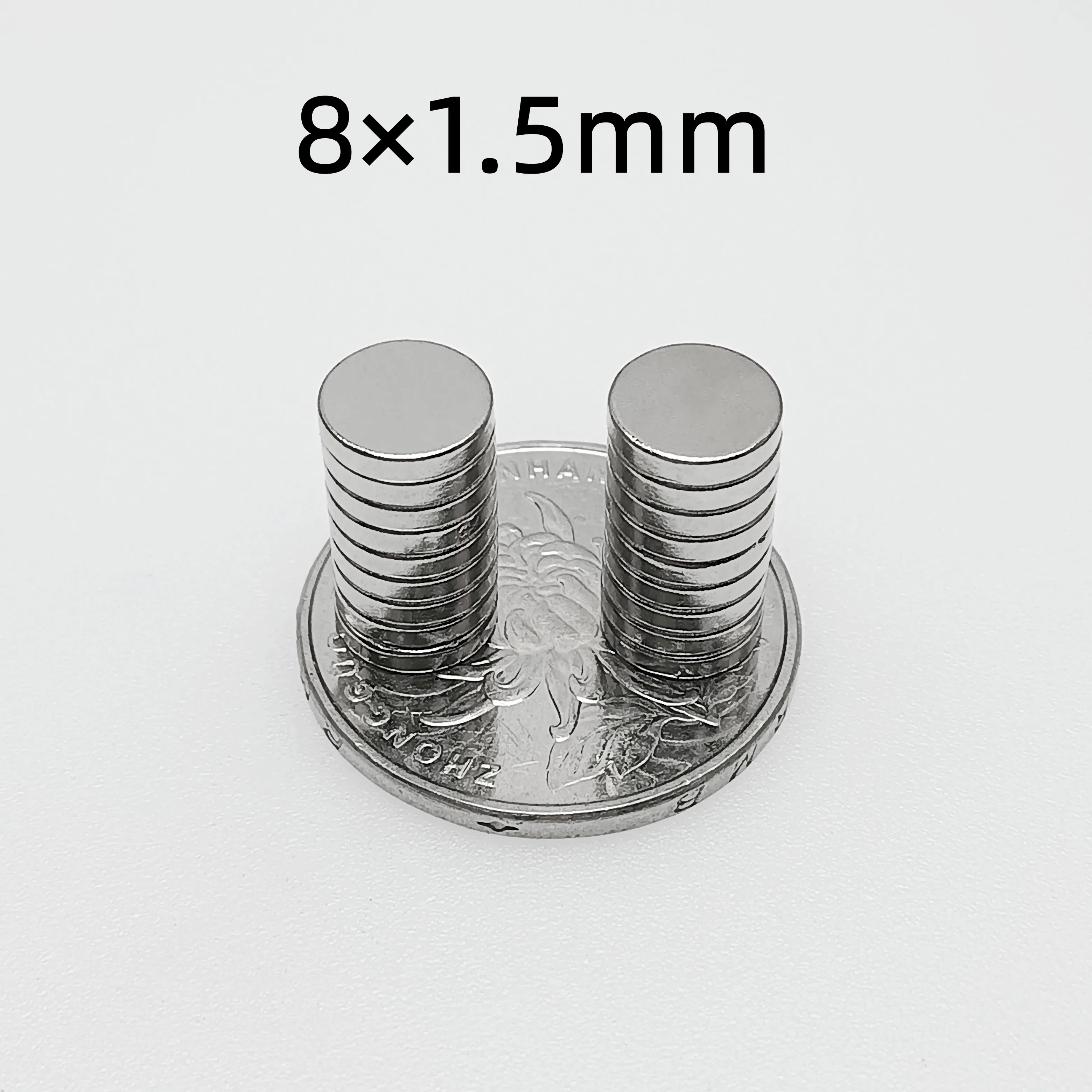 Mini aimant rond N35 Super puissant en néodyme, 8x1, 8x2, 8x3, 8x4, 8x5,  8x8, 8x10mm