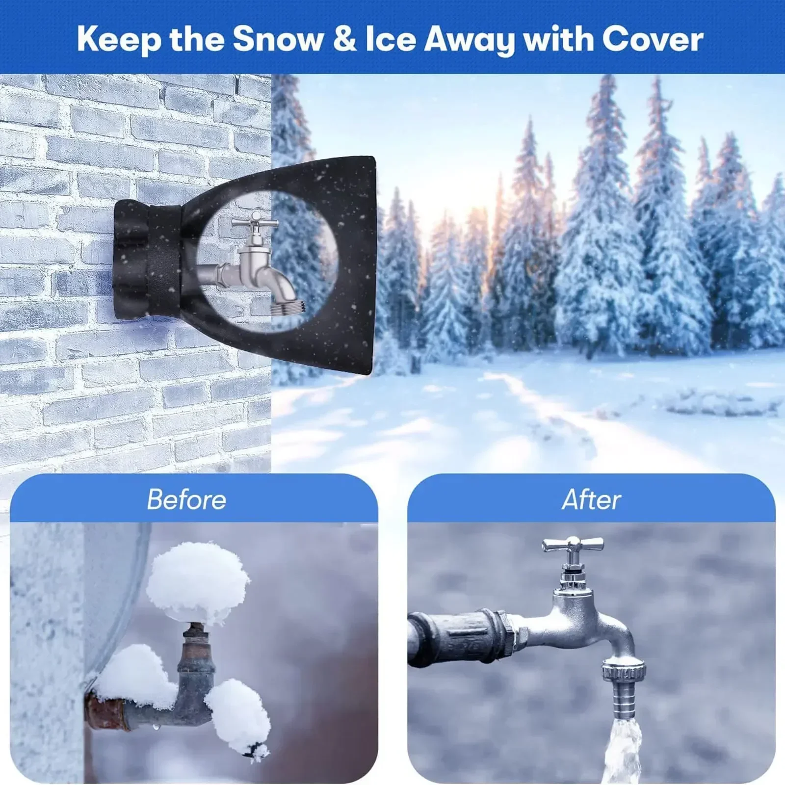 New Winter Waterproof Outdoor Faucet Cover Outside Garden Faucet Freeze Protection Sock Reusable Tap Protector