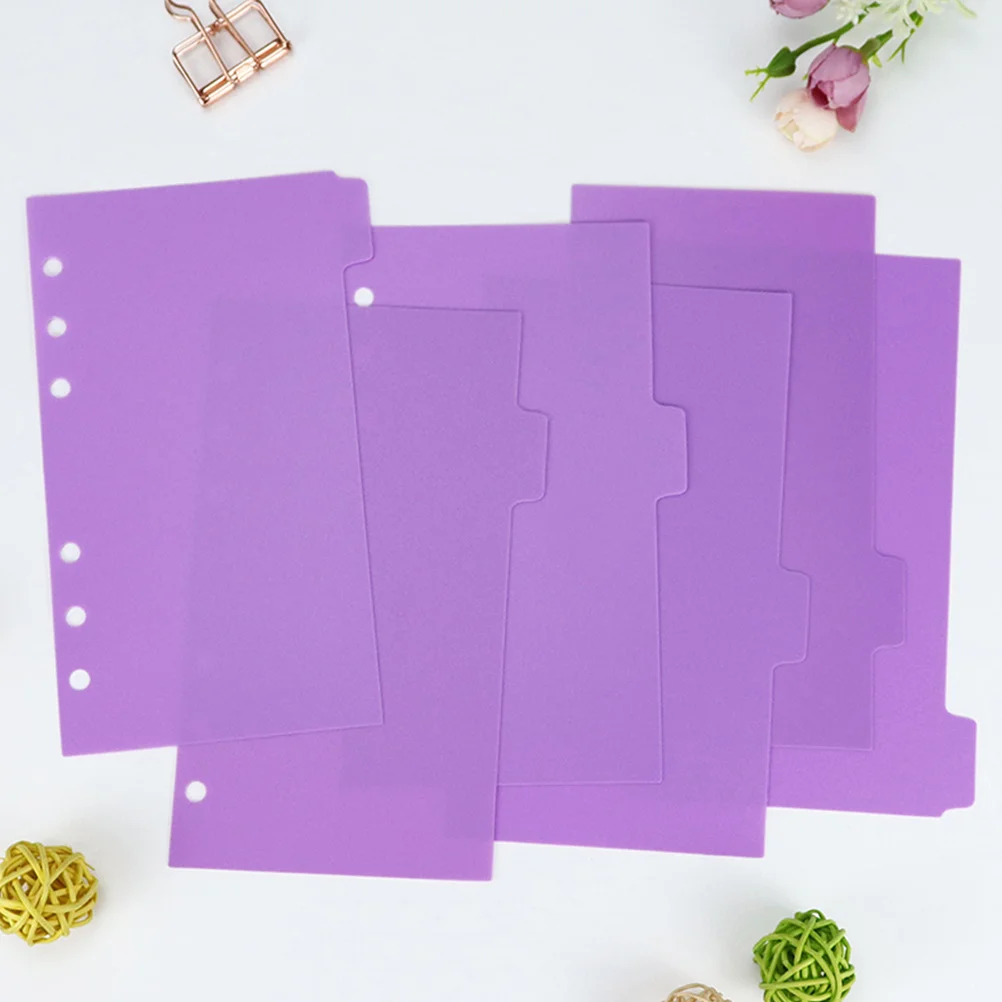 

6 Sheets Binder Paper Dividers Binder Dividers with Tabs 6 Hole Punch Office Supplies