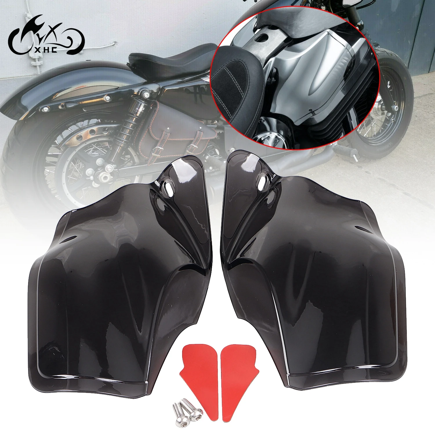 Motorcycle Air Heat Deflector Reflective Saddle Shields For Harley 2004- Sportster Iron 883 1200 XL883N Forty Eight XL1200X