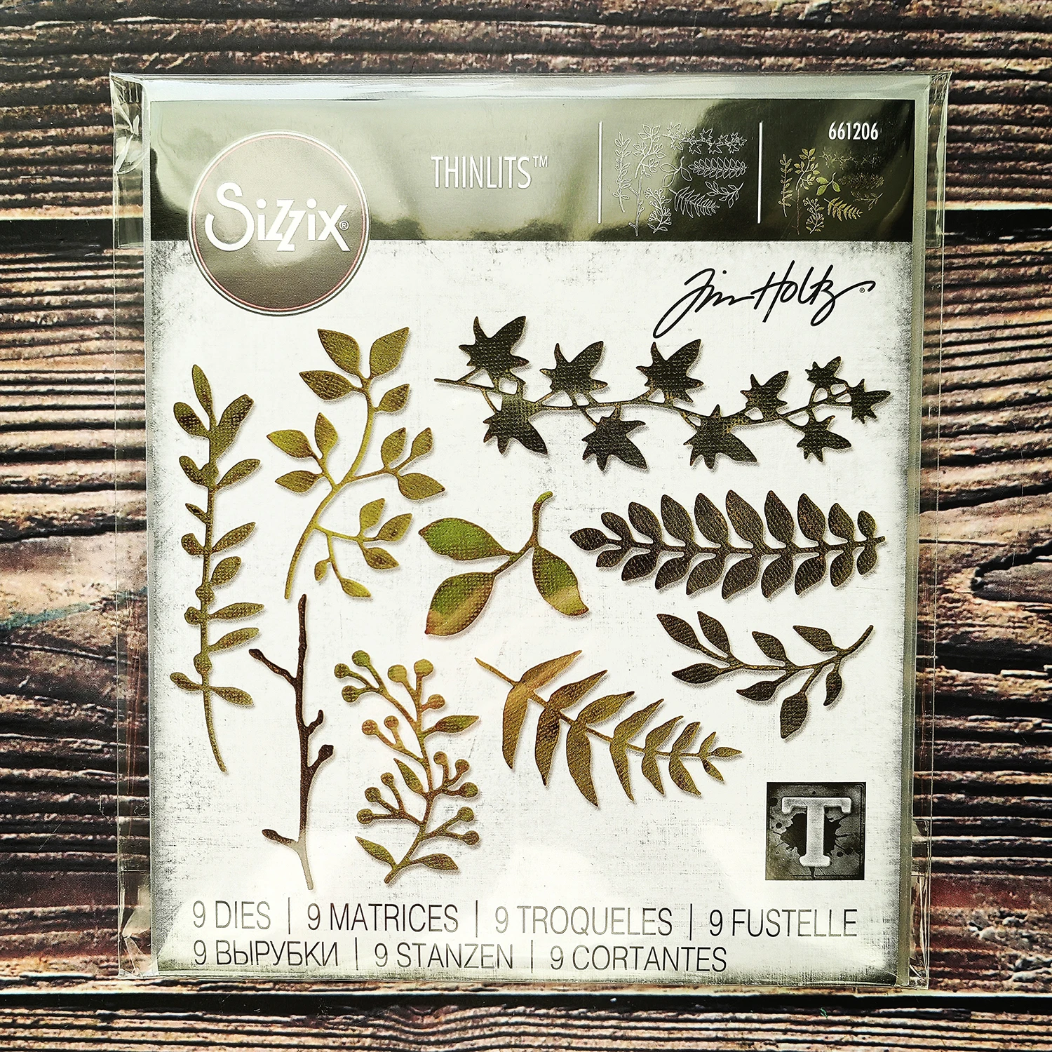 

Sizzix 661206 Thinlits Die Set 9PK - Garden Greens от Tim Holtz