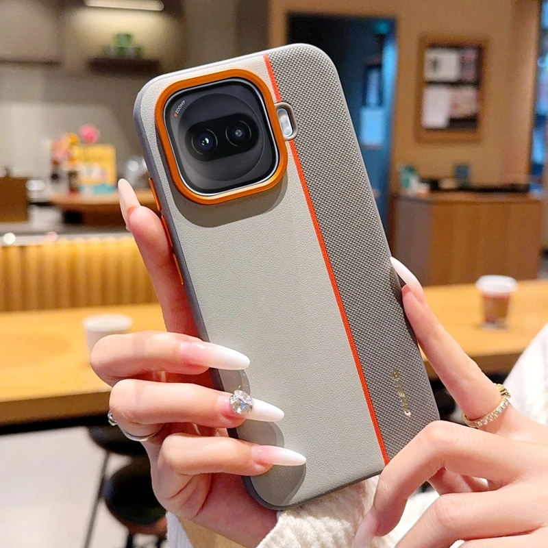 Luxury PU Leather Colored Splicing Ultra-Thin Protective Smartphone Case