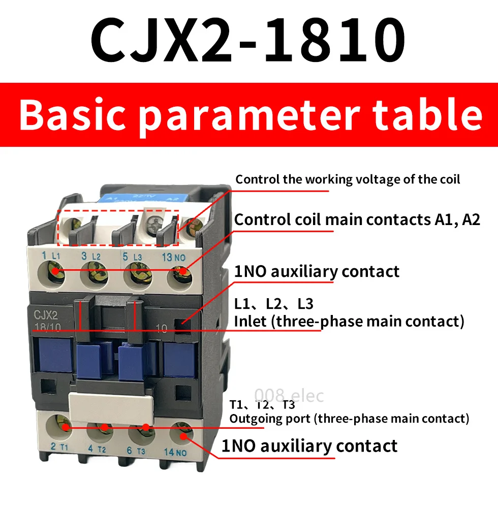 Description Picture 6 of itemContactor CJX2-1810 32A switches LC1 AC contactor voltage  220V CJX21810