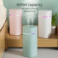 Humidificateur d'air USB, Double Port de pulvérisation, huile essentielle, 600ml, aromathérapie, brumisateur frais, purifie pour le bureau et la maison 1