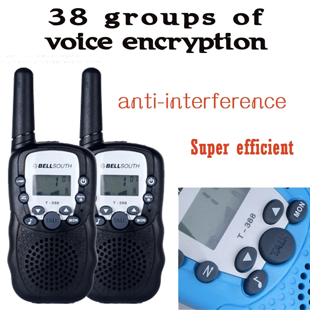 2KM 1 Pair Walkie Talkies Radio Cool 2 Players Intercom Phone Toy Boy Gift Age 7 8 9 10 Year Old Handy Interphone Wireles Device 2