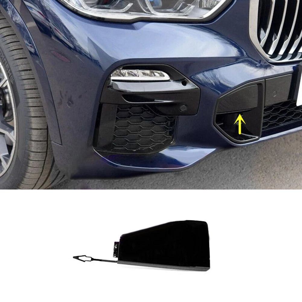 Gancho de reboque preto brilhante capa para BMW, pára-choques dianteiro direito, acessórios automotivos, G05, X5 M Sport, M50i, 19 +, mais novo