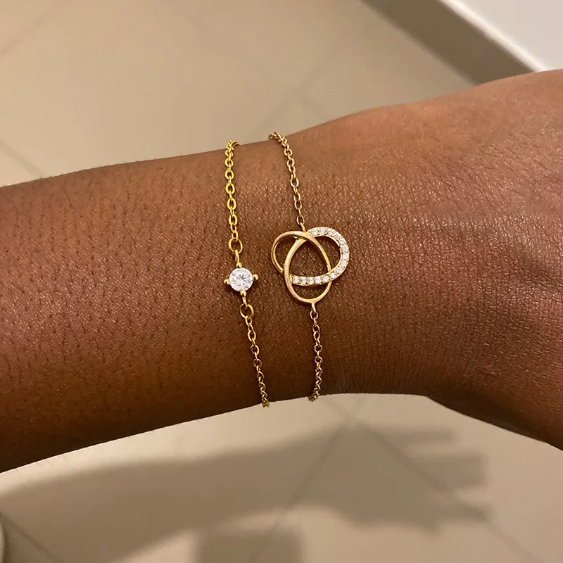 Zircon Bracelet Stainless Steel Women Summer Gift