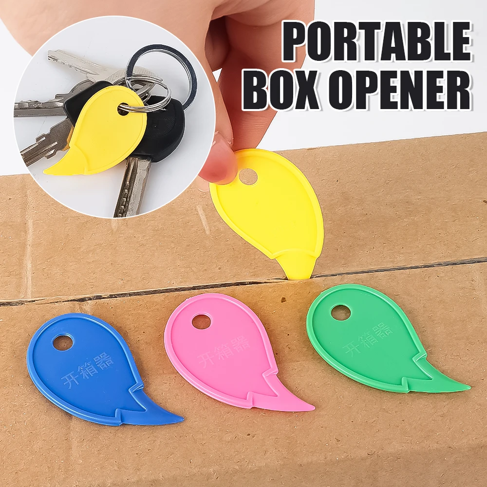 

1/50PCS Mini Colorful Box Opener Portable Letter Opener Cutting Supplies Carry-on Case Keychain Slicer Plastic Unpacking Knife