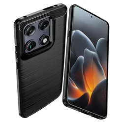 Luxury Brushed Carbon Fiber Shockproof Phone Case for Moto Edge 70 Ultra (Black)