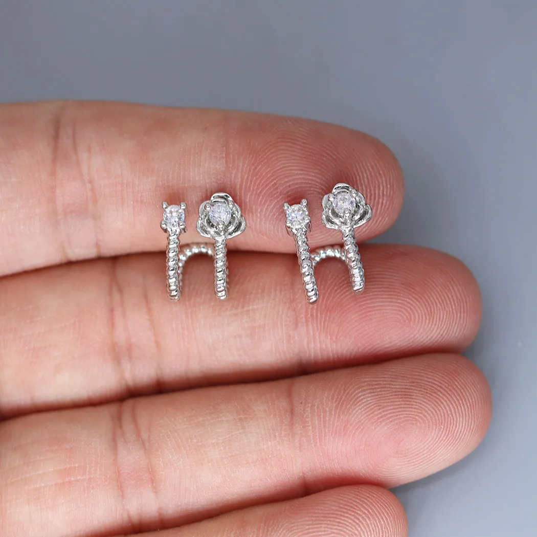 

3pcs/lot Elegant Rose Flower Clip On Earrings Jewelry Crafts Making Findings Handmade Stainless Steel Charm