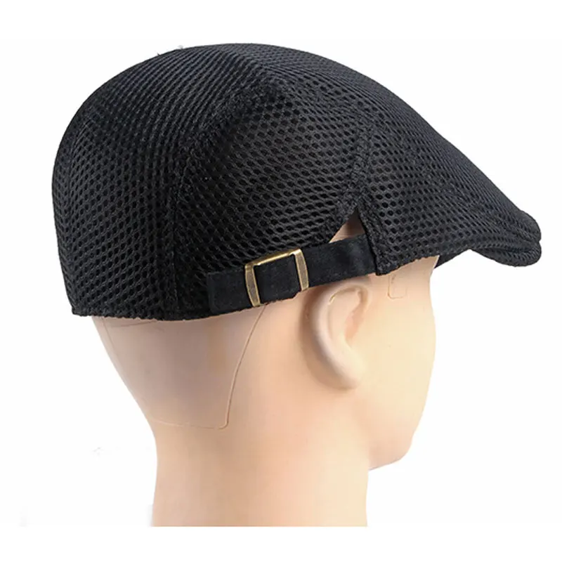 Men Cabbie Flat Cap Breathable Mesh Summer Spring Hat Adjustable Newsboy Beret Ivy Cap Ideal Choice for Gifts