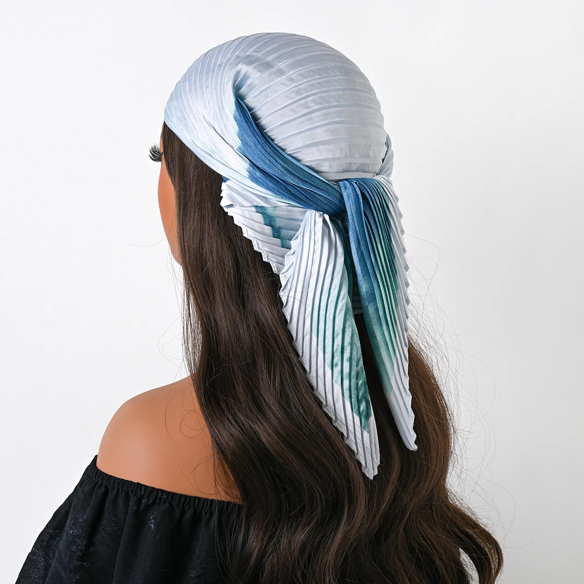 New Bohemian Style Floral Print Square Pleated Silk Scarf Women’s Satin Head Flower Design Sun protection Scarves Bandana Hijab