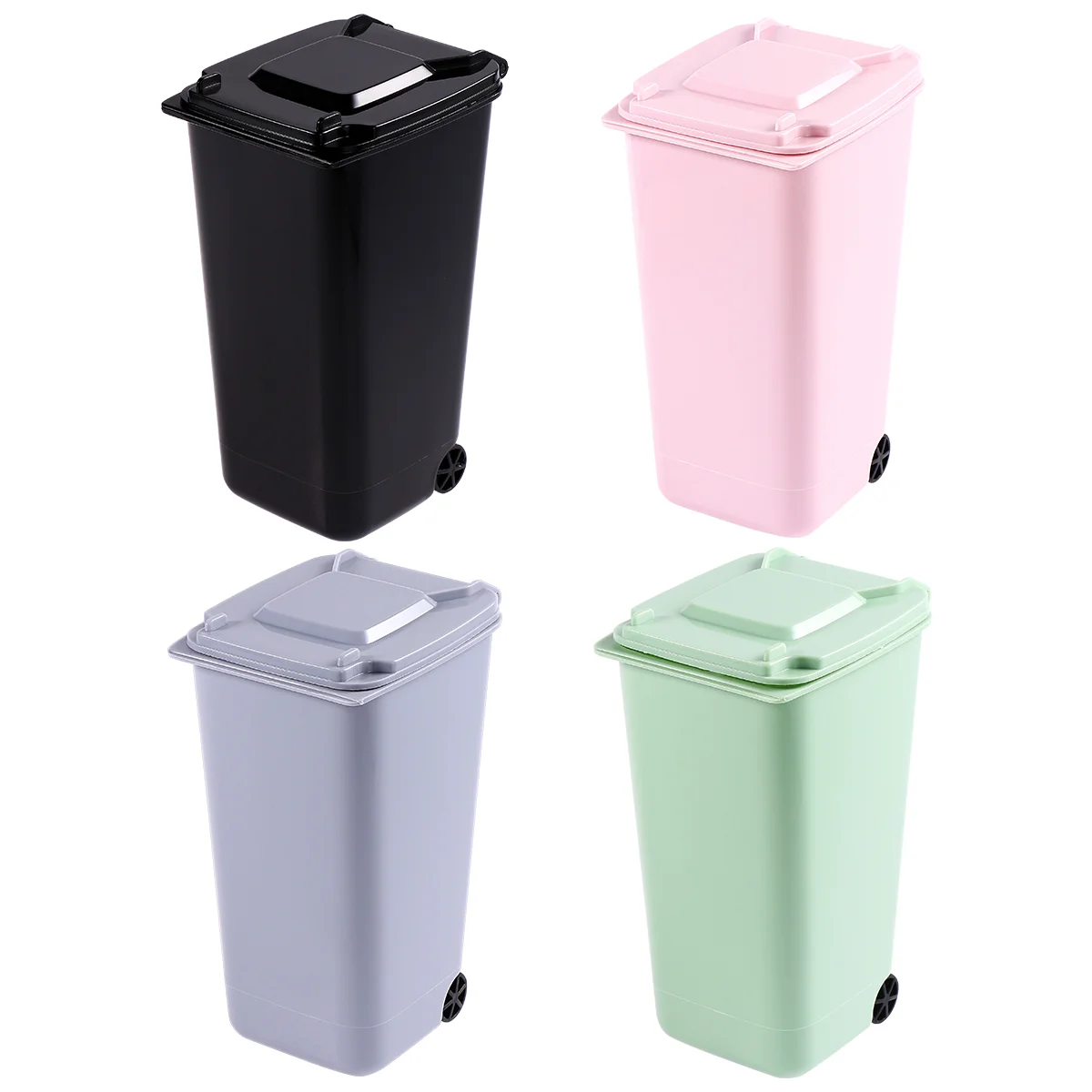 

Trash Can with Lid Table Waste Bin Small Desktop Wastebasket Mini Curbside Garbage