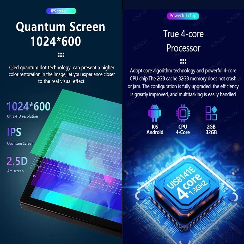 BOSSCAR Wireless GPS FM Car Radio 2Din Android Carplay Universal 7"9"10" Touchscreen Multimedia Video Player MP5 MP4 Autoradio - Image 3