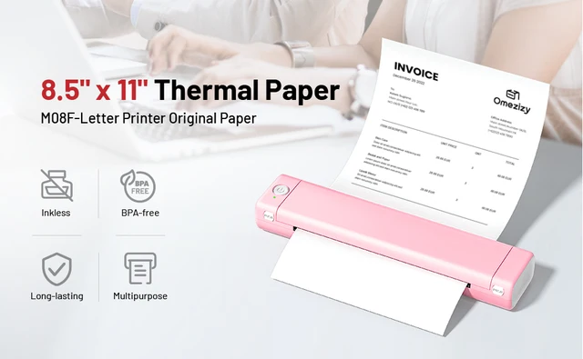 Thermal Printing Paper 8.5x11 - COLORWING Continuous Folding Paper  Compatible for HPRT MT800 MT800Q Phomemo M08F and Brother PJ762 PJ763MFi  Portable