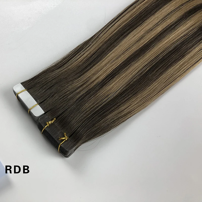 High Quality Remy Human Hair Tape In Extensions 2.5g/pcs Skin Weft PU Straight Remy Virgin Hair Extensions Piano Color