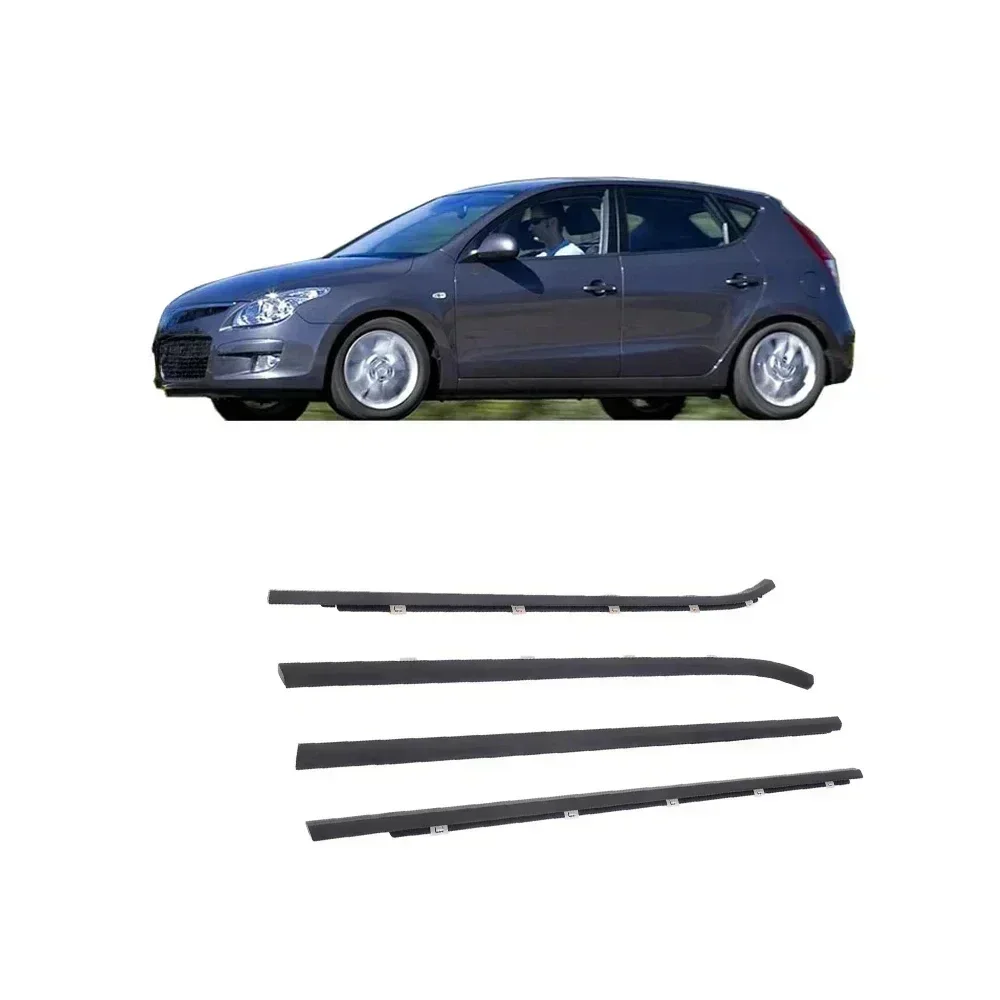 4 Pieces Black Outside Window Glass Rubber for Hyundai I30 822102L000 Glass Protector Weatherstrip for I-30 2008-2011 Sealing hood rubber seal windshield rubber wheel rubber strip