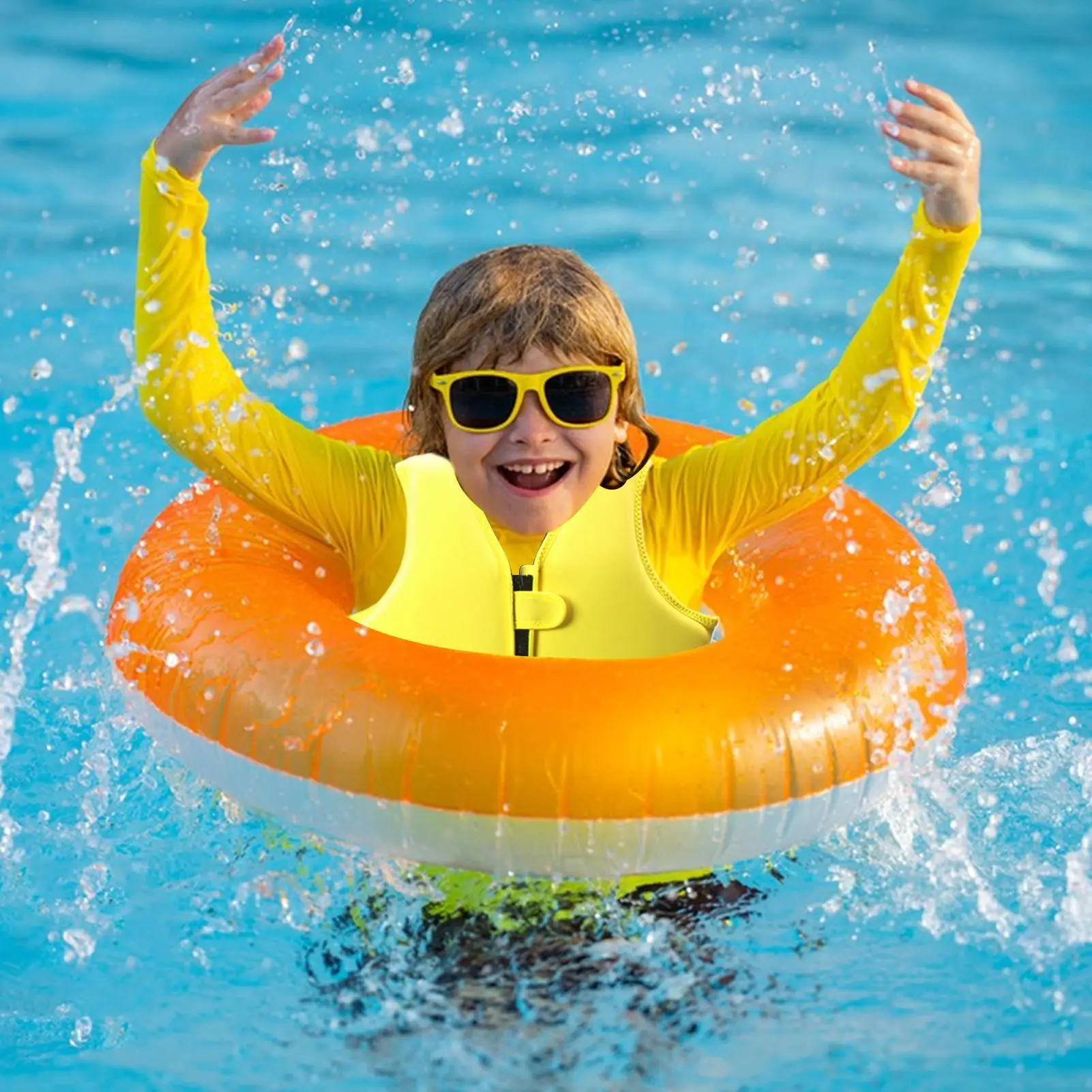 Swim Vest For Kids Cartoon Swimming Vest Floatation Suit Skin-Friendly Breathable Float Jacket For Girls Boys Beach Fishing