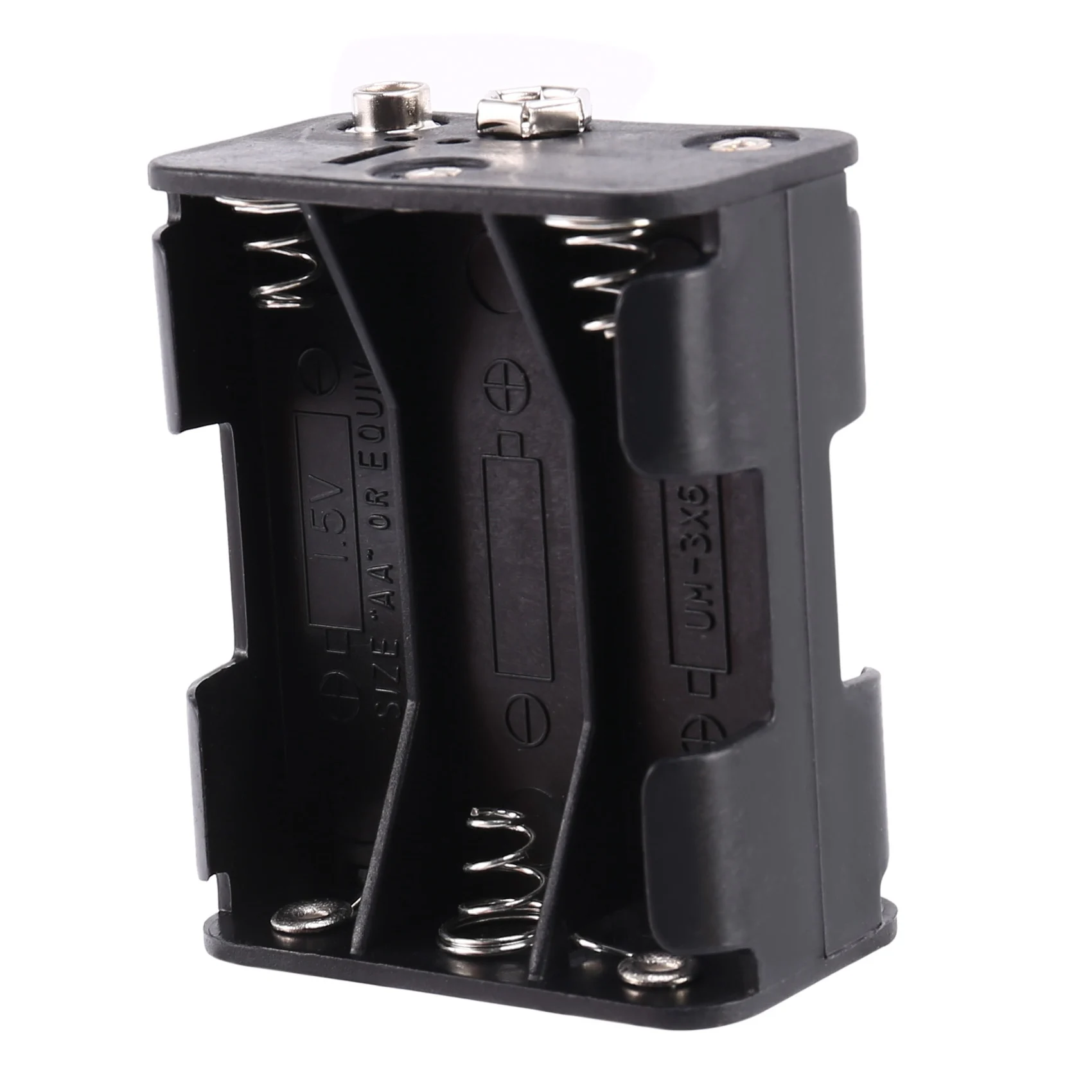 Double Side Spring 6 x 1.5 V AA Battery Holder Case Box Black