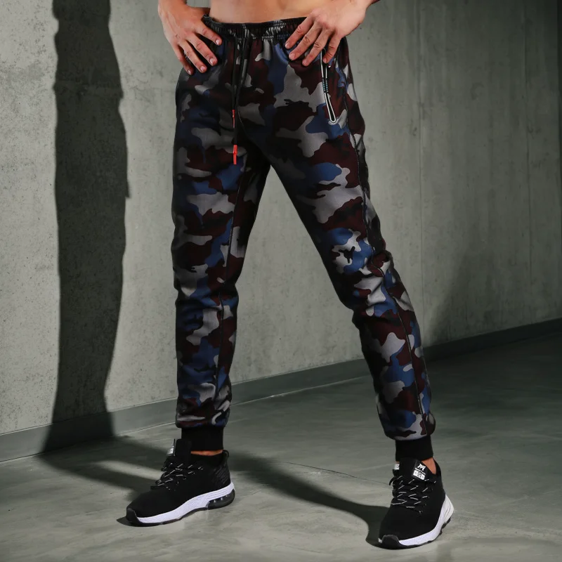 

Camo Pants Men's Running Gym Sweatpants Autumn Winter Sports Long Pant Drawstring Casual Trousers Male Outdoor Training Clothing