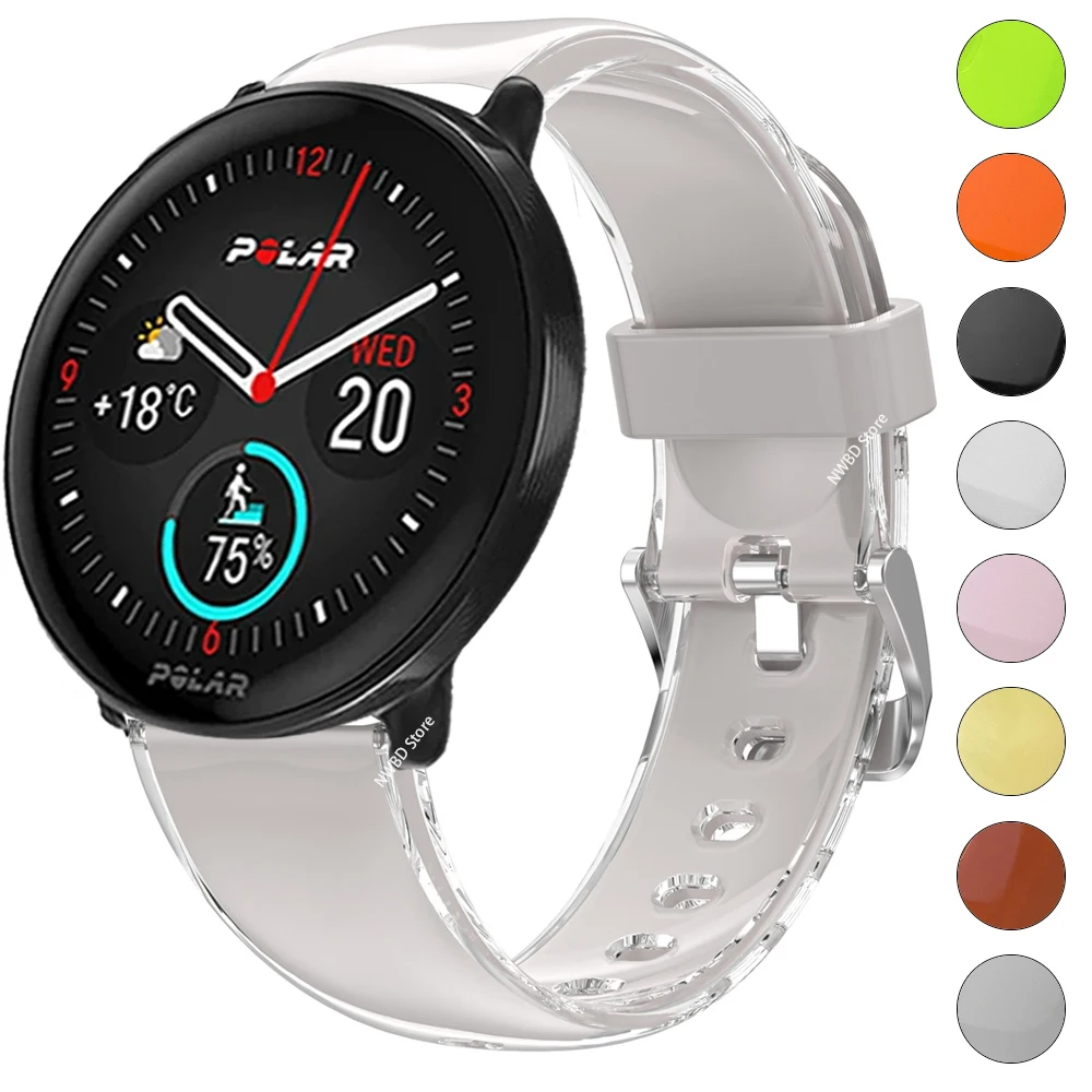 

Прозрачный ремешок для часов Polar Pacer, ремешок для POLAR Grit X Pro Titan/Vantage M 2 IGNITE 2/Объединенный силиконовый браслет 20 22 мм