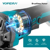 Meuleuse d'angle électrique sans fil YOFIDRA 125 mm, 3 vitesses variables, pour le travail du bois et la découpe, compatible avec les batteries Makita. 3