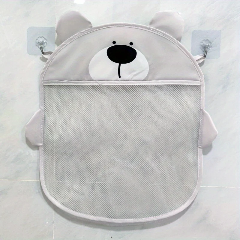 Large Water Resistant Bathroom Mesh Storage Organizer-1pc Cute Animal Design Toy Suction Net Bag with Suction Cups for Shower