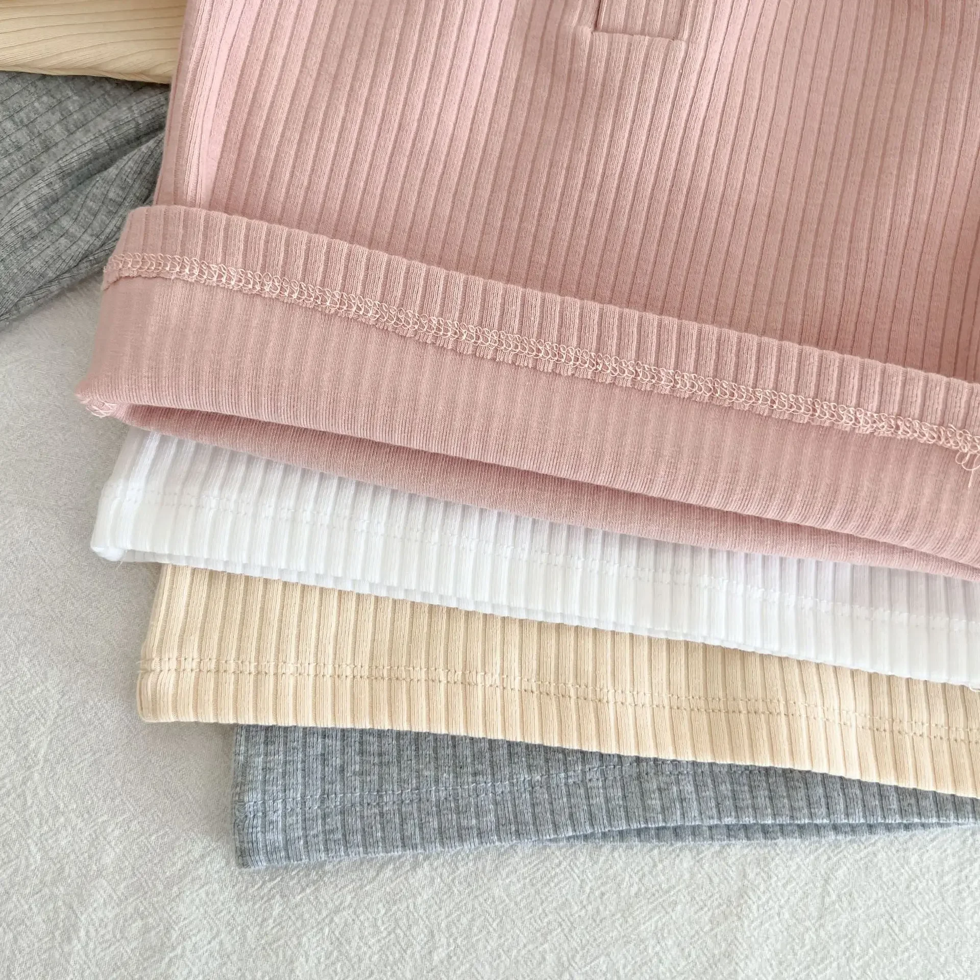 Newborn Baby Boys Girls Cotton T-shirt Clothes Toddler Crewneck Long Sleeve Solid Casual Autumn Tops 3-36Months