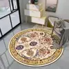 Vintage Afghan Exotic Rugs for Bedroom Decor Ethnic Persian Pattern Round Mat Carpet Flowers Emerald Green tapis rond 3